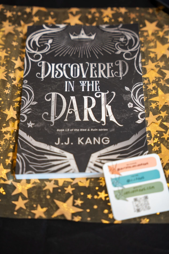 A dark illustrated book cover surrounded by gold stars.