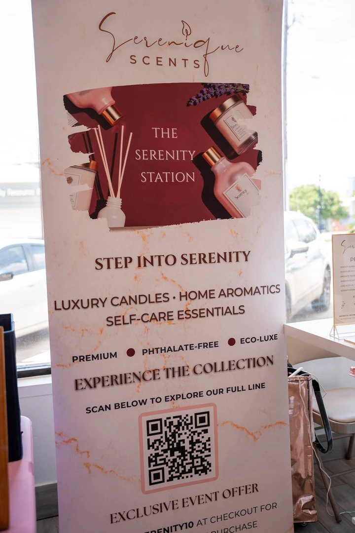 A printed beauty-service and appointment sign.